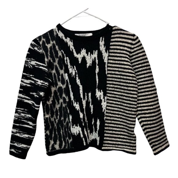 Givenchy Women Sweater Wool Crop Black White Long Sleeves XS - Picture 1 of 9